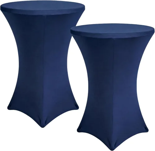 Miniatura 10 de Mantel para mesa de cóctel, paquete de 2 manteles de cóctel ajustables de elastano, manteles redondos elásticos para bar, boda, fiesta, banquete