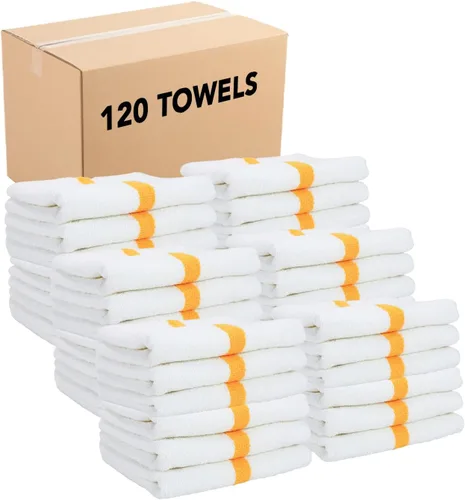 Miniatura 22 de Arkwright - Paquete de 6 toallas blancas de baño para gimnasio, 100 % algodón, suaves, de secado rápido, absorbentes del sudor, toallas de calidad