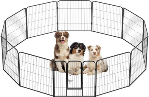 Miniatura 30 de BestPet Extensión de corral para perros 32 pulgadas, 2 paneles Corral resistente para mascotas con ejercicio de metal Paneles de cerca