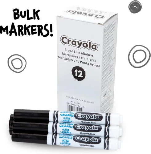 Miniatura 3 de 12 marcadores de punta gruesa lavables Crayola, Negro