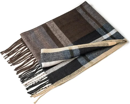 Miniatura 35 de Alpine Swiss Bufanda a cuadros para hombre, ultra suave, chal de invierno, cálido, ligero, para clima frío