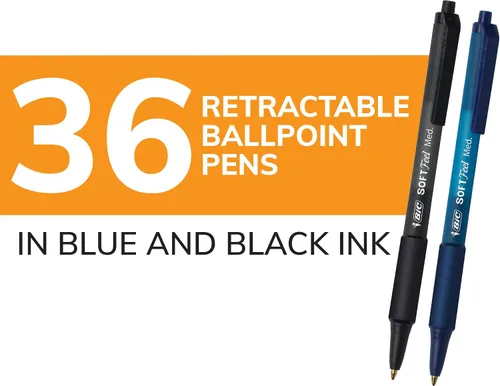 Miniatura 3 de BIC Soft Feel - Bolígrafo retráctil, punta media (0.04 pulgadas), agarre cómodo y suave al tacto, ideales para tomar notas, colores surtidos
