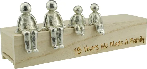 Miniatura 6 de Pirantin Idea del 18 aniversario – 18 años hicimos un adorno de metal familiar – Elige tu combinación familiar (1 niño)