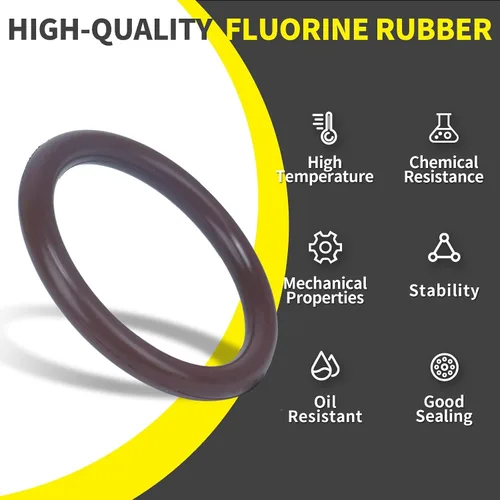 Miniatura 6 de ZDBB 382 PCS SAE FKM Viton O Ring Surtido Kit 30 Tamaños Fluorocarbono Oring para motores de automóviles de aviación, cilindros de plomería