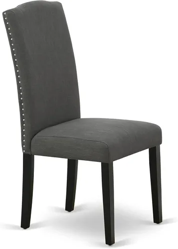 Miniatura 6 de East West Furniture ESEN3-BCH-20 - Juego de mesa y sillas de cocina de 3 piezas contiene una mesa redonda de comedor con pedestal y 2 sillas Parsons