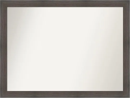 Miniatura 370 de Amanti Art Espejo de pared personalizado no biselado (24 x 27 pulgadas), marco estrecho de nogal chipre - varios tamaños personalizados - Espejo