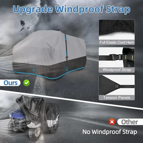Miniatura 3 de Cubierta 600D para cuatrimoto, impermeable y resistente al viento, 4 ruedas, almacenamiento al aire libre, protección para todo tipo de clima