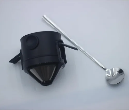 Miniatura 6 de Cafetera portátil de 16 onzas con filtro plegable y agitador, taza de viaje aislada de acero inoxidable con tapa, no necesita filtro de papel, sin