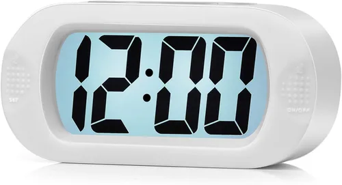 Plumeet Reloj Despertador para Niños LCD Digital Grande Relojes Despertadores de Viaje con Repetición y Luz Nocturna - Sonido Ascendente y Tamaño