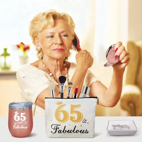 Miniatura 5 de Regalos de cumpleaños 65 para mujeres, regalos de feliz cumpleaños 65 para su mejor amiga, mamá, hermana, esposa que cumple 65 años, regalo