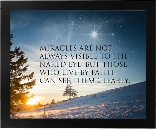 Miniatura 6 de Miracles Not Always Visible to the Naked Eye - Snow Sunset Inspirational Wall Art - Starry Night Motivational Wall Art For Living Room Decor, Home