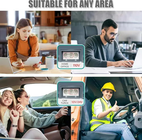 Miniatura 3 de Fiambrera eléctrica para adultos, 1.5L de gran capacidad de calefacción Bento, lonchera portátil para oficina, coche y camión