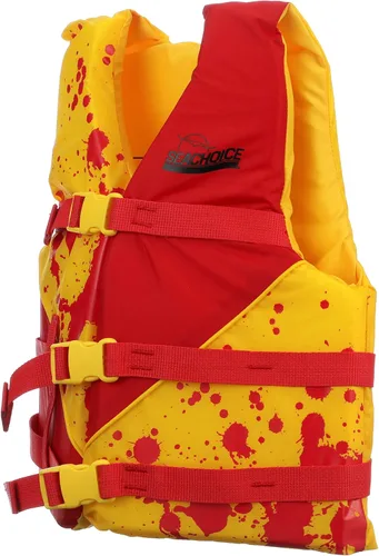 Miniatura 2 de Seachoice Chaleco salvavidas de nivel 70, chaleco barco ajustable de lujo, amarillo brillante y rojo, juvenil, 55-88 libras.