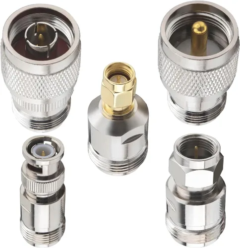Miniatura 5 de Kit adaptador tipo N de 10 piezas, kit adaptador RF de 50 ohmios, N hembra a F/BNC/SMA/UHF/N macho y hembra coaxial para radioaficionado, escáner