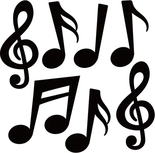 Boao 40 piezas de notas musicales recortadas, decoraciones de fiesta, notas musicales, silueta para conciertos temáticos de los años 50, discos de