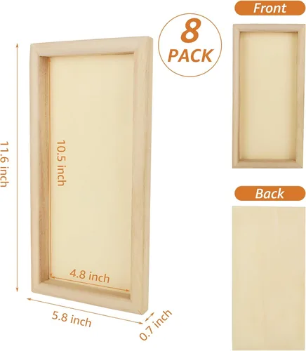 Miniatura 2 de Tableros de lienzo de madera sin terminar para pintar, paneles cuadrados en blanco para manualidades y suministros de arte mixtos, acrílicos