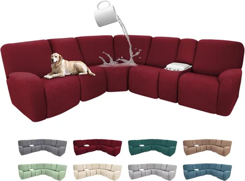 Miniatura 97 de Fundas de sofá reclinable seccional 100% impermeables para sofá reclinable en forma de L, funda de sofá modular de esquina en forma de L, fundas