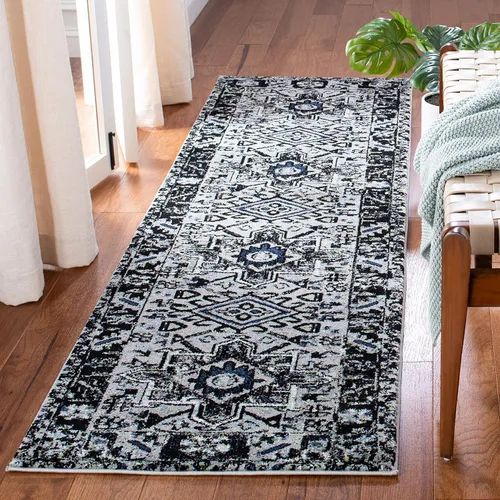 Miniatura 18 de SAFAVIEH Vintage Hamadan Collection Alfombra - 5'3" x 7'6", Rojo & Multi, Diseño tradicional persa, que no desprende pelusa y fácil de limpiar