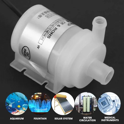 Miniatura 2 de DC 24V 10W Mini bombas de agua sumergibles sin escobillas, bomba de agua sin escobillas de grado alimenticio para fuente de acuario instrumentos