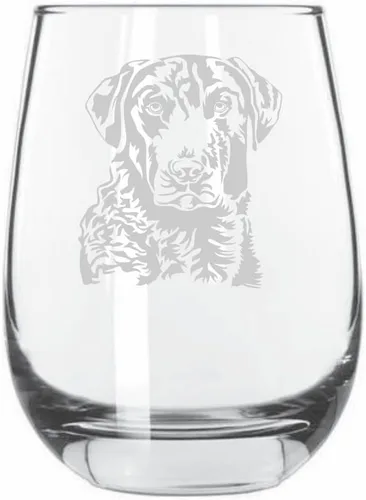 Miniatura 148 de Sakhalin Husky Dog - Copa de vino grabada personalizada de 15.25 onzas sin tallo