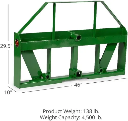 Miniatura 7 de Titan Attachments UA - Accesorio para marco de horquilla de palet, compatible con John Deere Global Euro Tractor, nominal 4,500 libras
