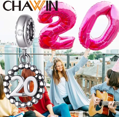 Miniatura 3 de 16 17 18 19 20 21 22 24 25 26 30 32 33 35 37 40 49 50 60 69 77 80 88 99 dijes de plata de ley 925 que se ajustan a pulserascollar Pandora colgantes