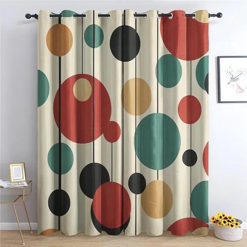 Miniatura 11 de Cortinas opacas con degradado azul de 39 pulgadas de largo, cortinas abstractas para decoración de dormitorio, cortinas de ventana modernas