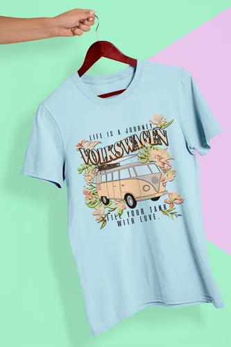 Miniatura 2 de Volkswagen Bus Life is A Journey Fill Your Tank with Love Mens and Womens Short Sleeve T-Shirt