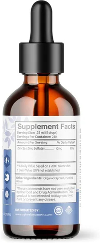 Miniatura 7 de Concentrado líquido de gotas de zinc para toda la familia Suministro para 240 días Sulfato de zinc 2400 mg Inmunidad, estado de ánimo