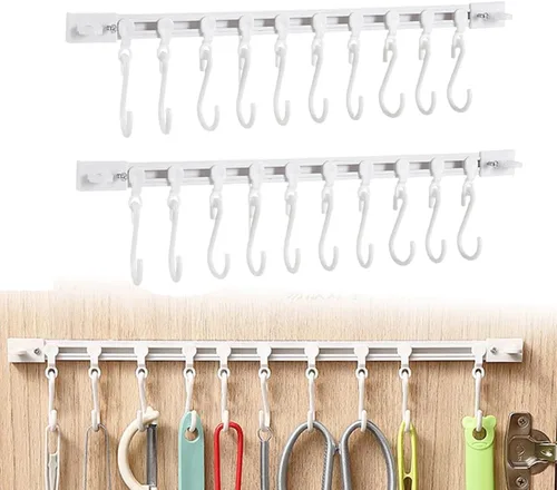 Miniatura 9 de Gancho multifuncional para riel deslizante, estante colgante de utensilios de cocina, colgador de pared, soporte para utensilios de ahorro