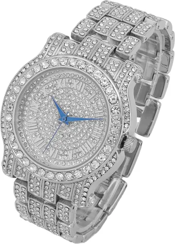 Miniatura 3 de Charles Raymond Bling-ed Out Ultimate Hip Hop Royalty Reloj para hombre con número romano de fácil lectura o indicadores de tiempo de diamantes