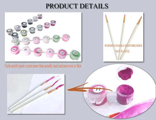 Miniatura 8 de Art Knitting Pintura por números para adultos, principiantes, estudiantes, niños, opción de regalo, pintura acrílica de bricolaje para decoración