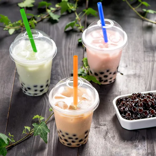 Miniatura 7 de 50 pajitas Boba envueltas individualmente, batido de plástico multicolor, batido gigante, pajitas grandes desechables de boca ancha