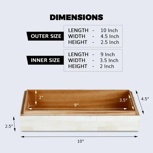 Miniatura 2 de Handicrafts Home Caja de almacenamiento decorativa con tapa – 10 x 4.5 x 2.5 pulgadas Organizador de decoración moderna para el hogar, caja