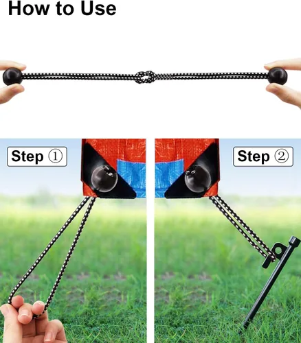 Miniatura 5 de Cuerdas elásticas de bolas de 6 pulgadas, 25 cuerdas elásticas pequeñas con bolas, mini bolas elásticas resistentes al aire libre para lona, toldo
