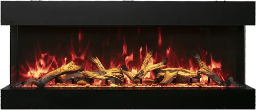 Miniatura 3 de 60-TRU-View-XL XT - Chimenea eléctrica de 3 caras de 60 pulgadas, calentador de chimenea de vidrio de 3 lados con control remoto y temporizador de 8