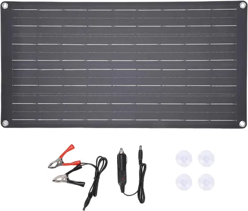Miniatura 5 de WALFRONT Cargador de coche de panel solar, cargador de batería portátil eficiente de 25 W para emergencias al aire libre, ligero para acampar