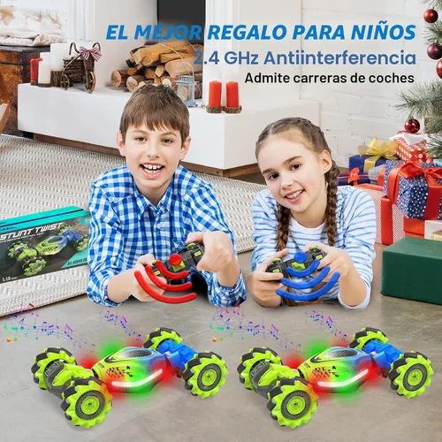 Miniatura 7 de Fosgoit Coche RC con Sensor Gestual, RC de Acrobacias con Sensor Gestual de 2.4GHz 4WD para Niños de 6-12 Años, Control Remoto Manual Drift Twist