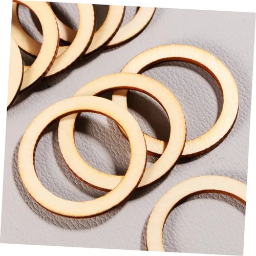 Miniatura 6 de TEHAUX 100 piezas redondas huecas redondas de madera natural de 1.57 pulgadas para manualidades, decoración de bodas, fiestas, decoración del hogar