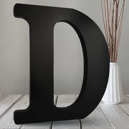Miniatura 11 de AOCEAN Letras de madera negra de 10 pulgadas, letras de madera sin terminar para Halloween, letras decorativas de pie en rodajas, decoración
