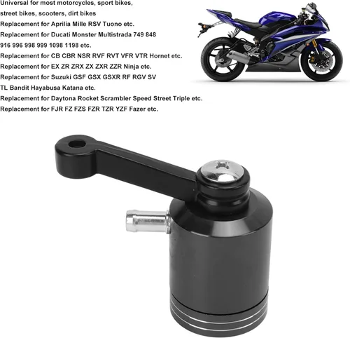 Miniatura 5 de Keenso Depósito de freno de motocicleta, depósito de freno delantero de motocicleta de aleación de aluminio para (negro)