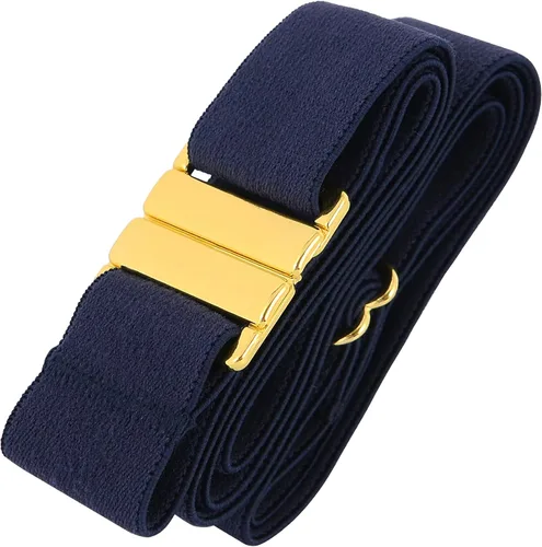 Miniatura 58 de Cinturón elástico ajustable – Cinturones para mujer, cinturón de cintura antideslizante, sin mostrar hebilla plana para mujer