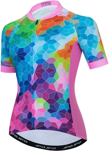 Womens Cycling Jersey Short Sleeve, Mountain Bike Shirt for Ladies Cycle Bicycle Clothes Biking Tops S-3xl