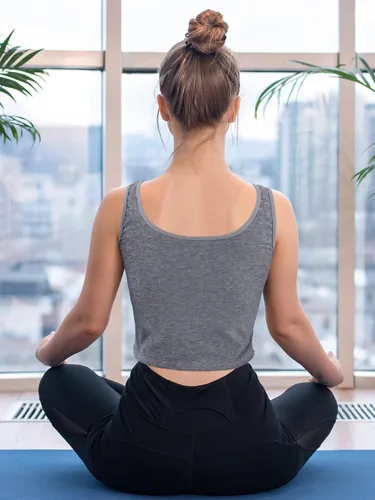 Miniatura 6 de Geyoga Juego de 6 camisetas básicas cortas sin mangas con espalda cruzada para mujer para entrenar, hacer yoga, correr