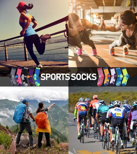Miniatura 6 de FNOVCO Calcetines de compresión atléticos gruesos acolchados para mujer, 5 pares