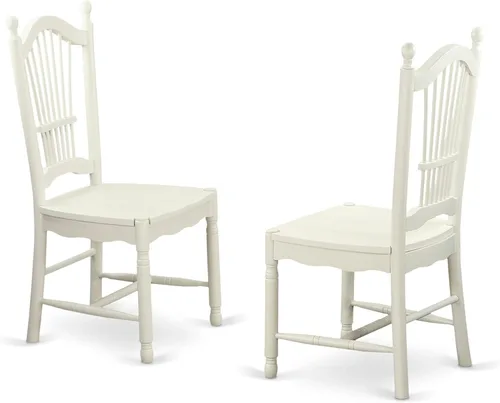 Miniatura 4 de East West Furniture DOC-BCH-W Dover - Sillas de comedor con respaldo de listones, sillas de cocina de madera, juego de 2, color negro y cereza