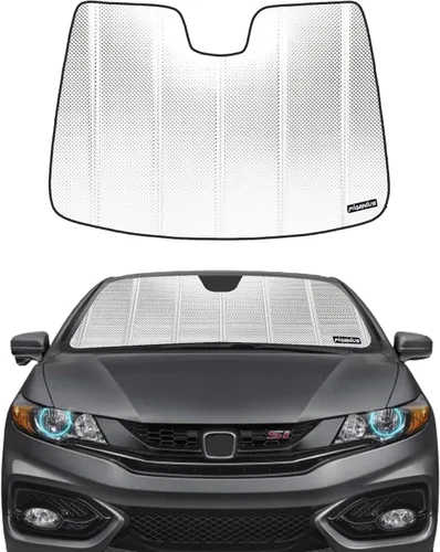 Miniatura 7 de Pigenius Parasol para parabrisas Honda Civic Coupe 2012-2015, acabado plateado metálico