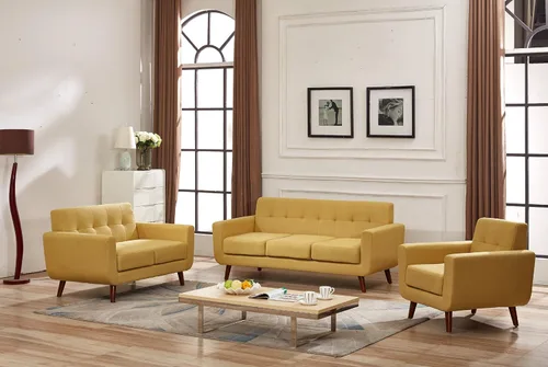 Miniatura 11 de Jenny - Sillón de tela de lino copetudo, cómodo, moderno, tapizado, para sala de lectura, club, bohemio, para sala de estar, dormitorio y espacios
