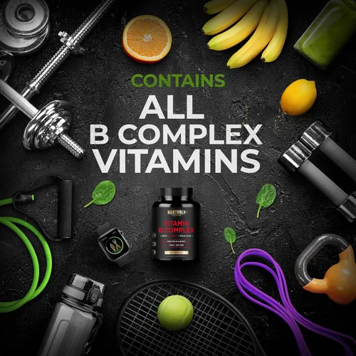 Miniatura 4 de Complejo de vitamina B con vitamina C - Contiene todas las vitaminas B esenciales - B1, B2, B3, B5, B6, B7, B9, B12 y biotina - Súper complejo