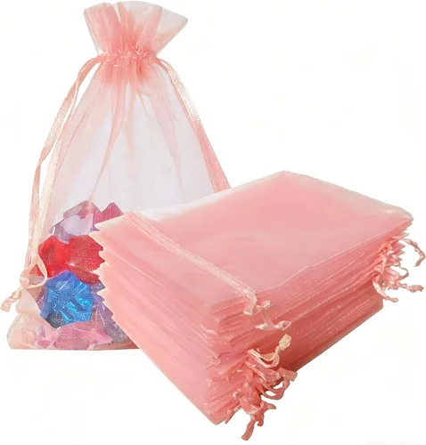 Miniatura 23 de Paquetes de 100 bolsas de organza de 4 x 6 pulgadas, color azul bebé para baby shower, Navidad, recuerdos de fiesta, cumpleaños, boda, despedida